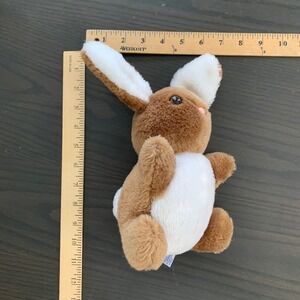Vintage 1980 Wallace Berrie Brown White Bunny Rabbit Plush Stuffed Animal 10in